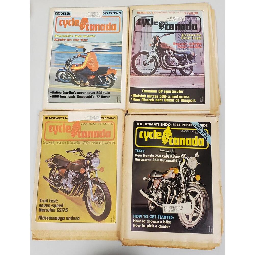 Vintage Cycle Canada Newsprint Magazine Publication Lot of 4 1976 77